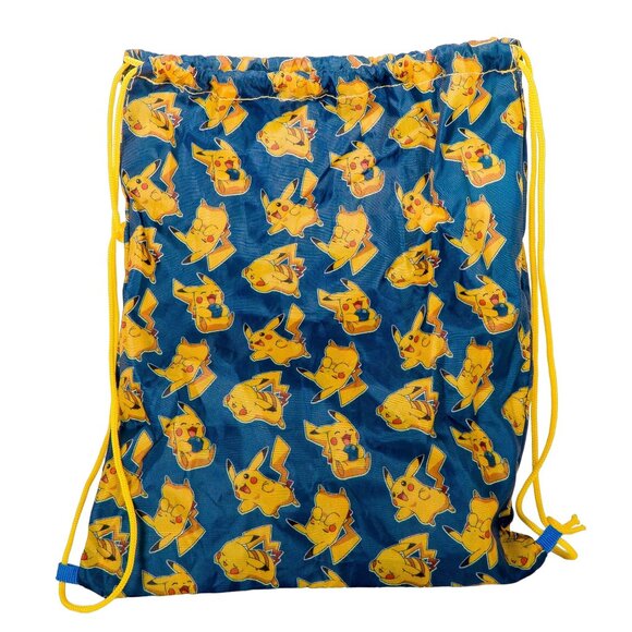 Pokemon Pikachu Drawstring Bag Blue Yellow 11.5"x14" Nylon 2017 - Picture 4 of 4